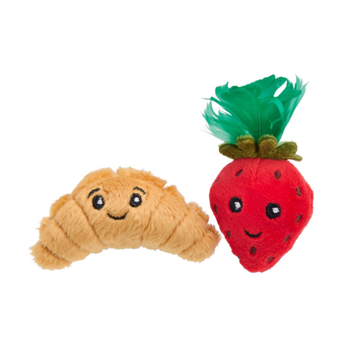Little&Bigger Breakfast Club Croissant & Jordgubbe Mjuka Kattleksaker 2-pack