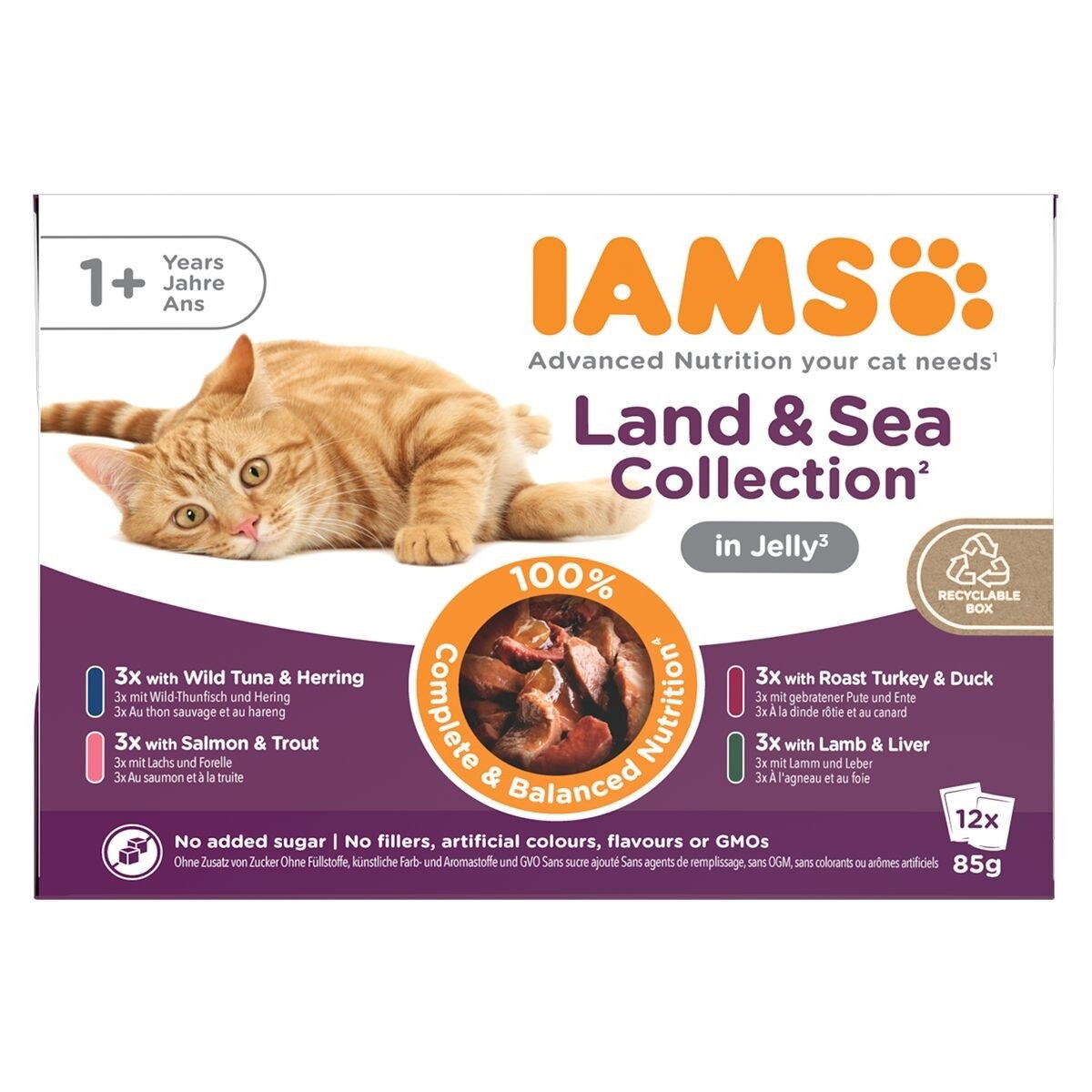 Iams Advanced Nutrition wet land& sea collection Jelly - Multibox 12