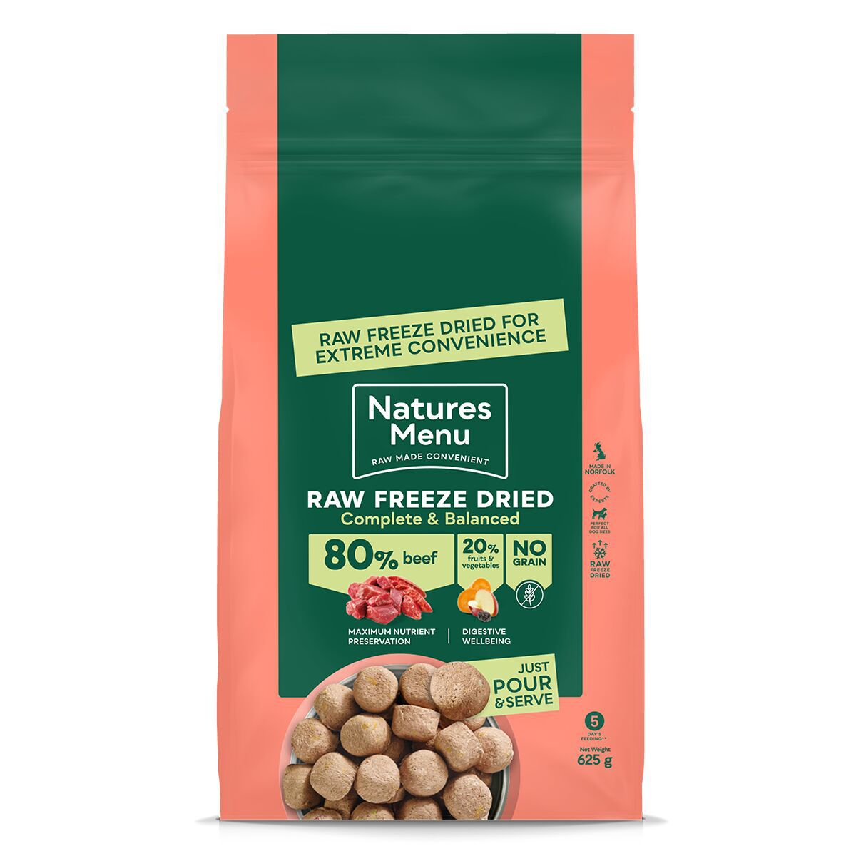 NaturesMenu Dog Freeze Dried Beef Frystorkat Hundfoder