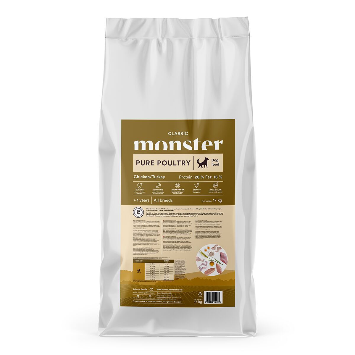 Monster Dog Classic Pure Poultry Torrfoder till Hund
