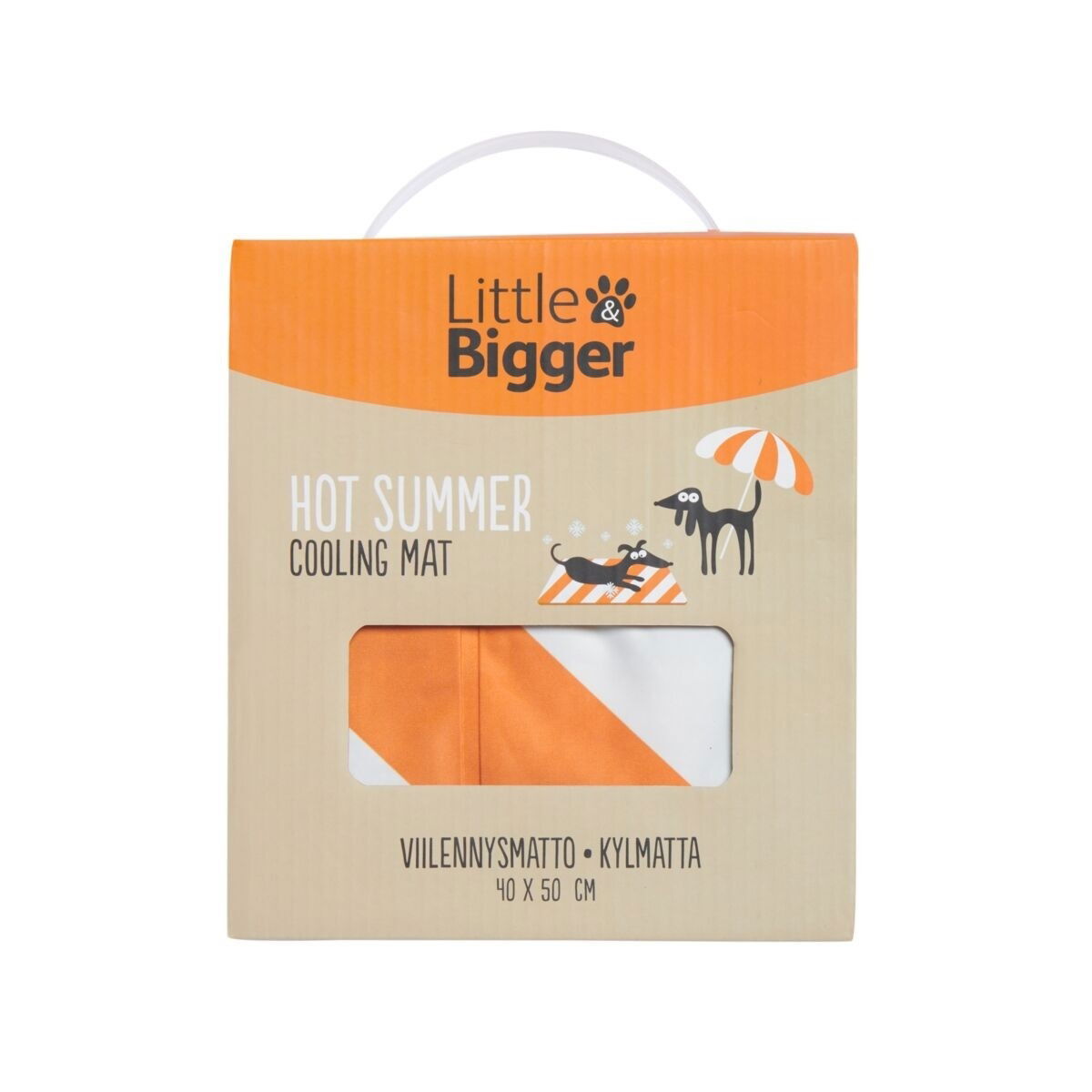 Little&Bigger HotSummer cooling mat diagonal stripes orange