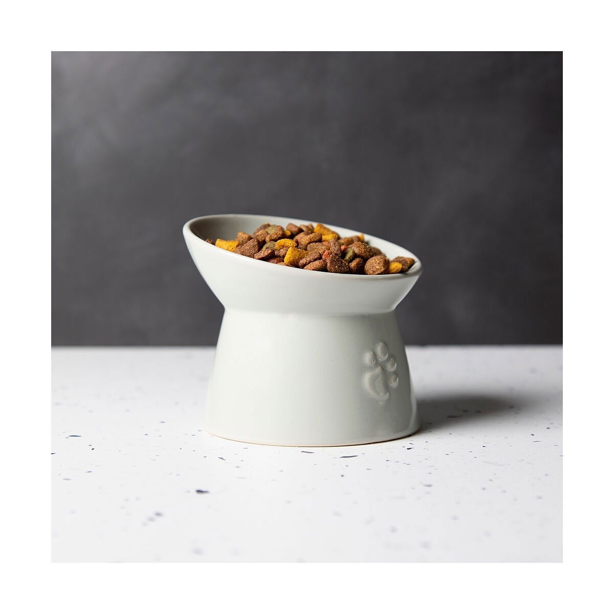 Scruffs Icon raised cat feeder bowl light grey