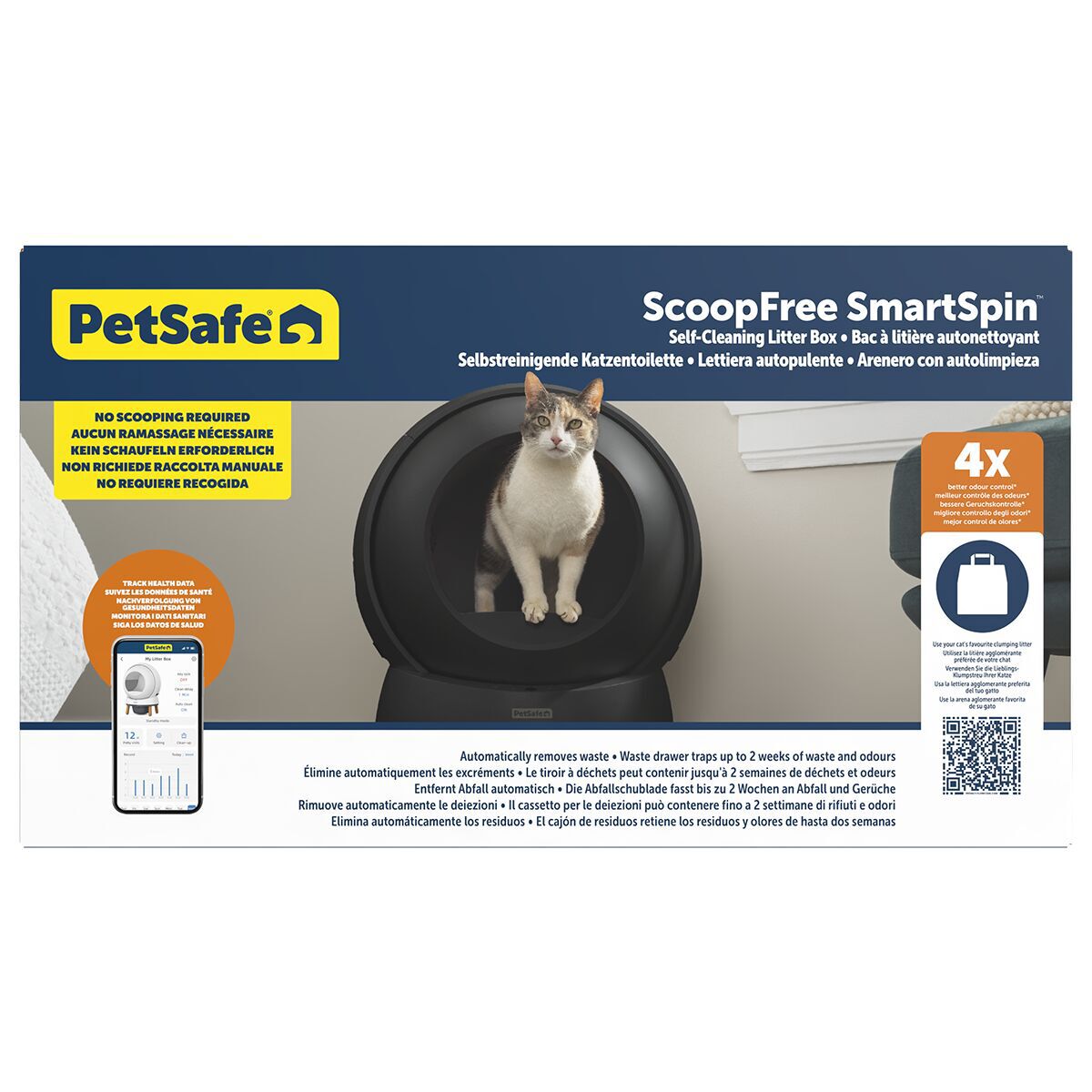 PetSafe SmartSpin Self-Cleaning Litter Box, Black