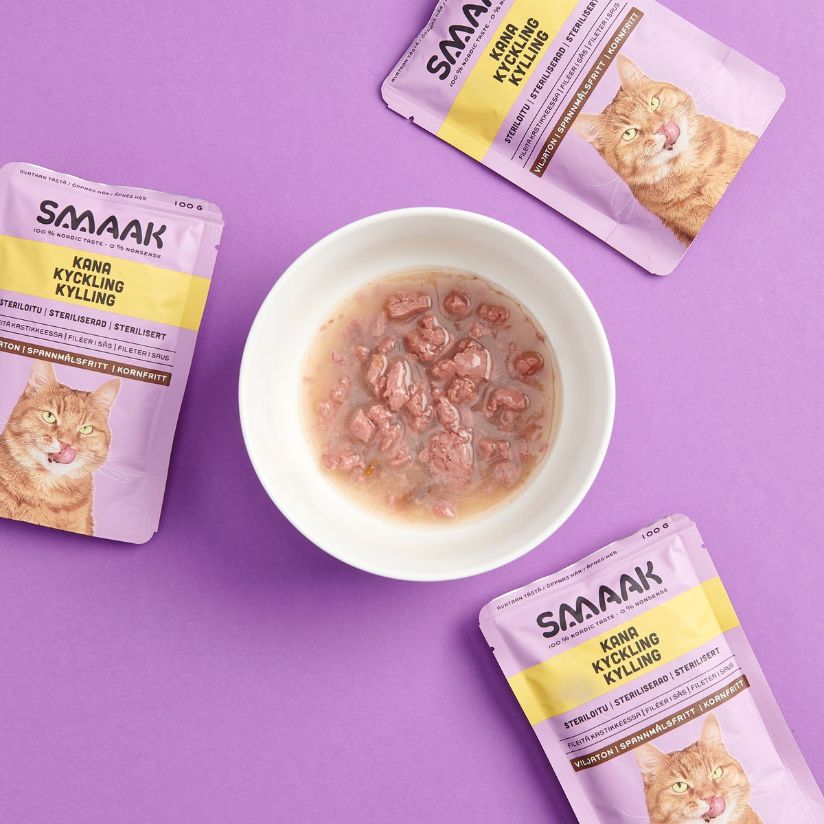 SMAAK Cat Adult Steriliserad kyckling filéer i sås 100 g