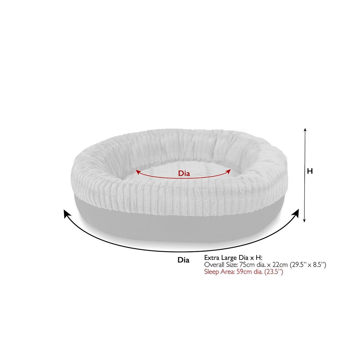 Scruffs Ellen donut bed light gray