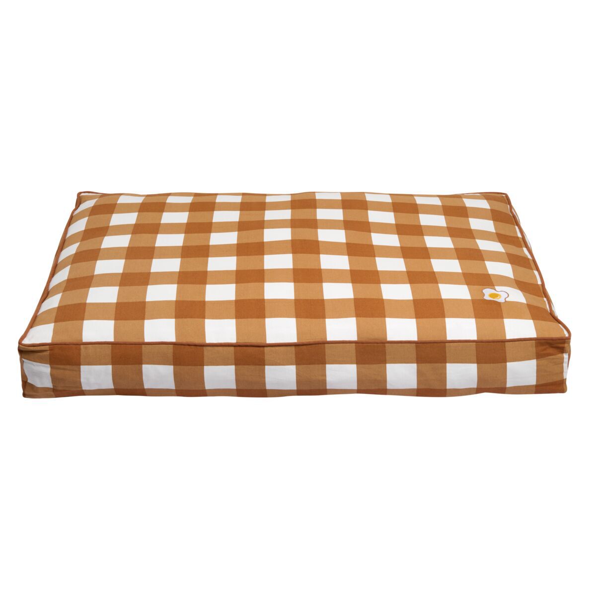 Little&Bigger Breakfast Club Hundmadrass Rutig Brun Ägg