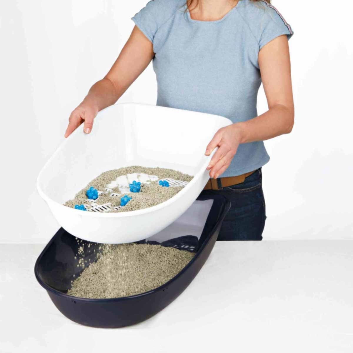 Kattlåda Berto m silbotten och kant  39 × h22 × 59 cm, mörkgrå/pastell