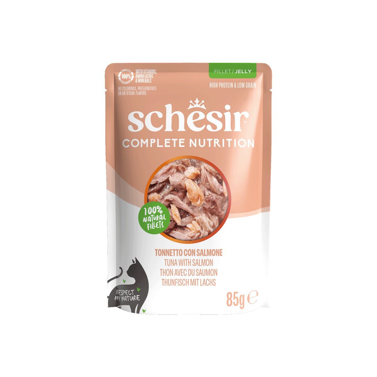Schesir C&B Tuna with Salmon in Jelly Pouch 85 g