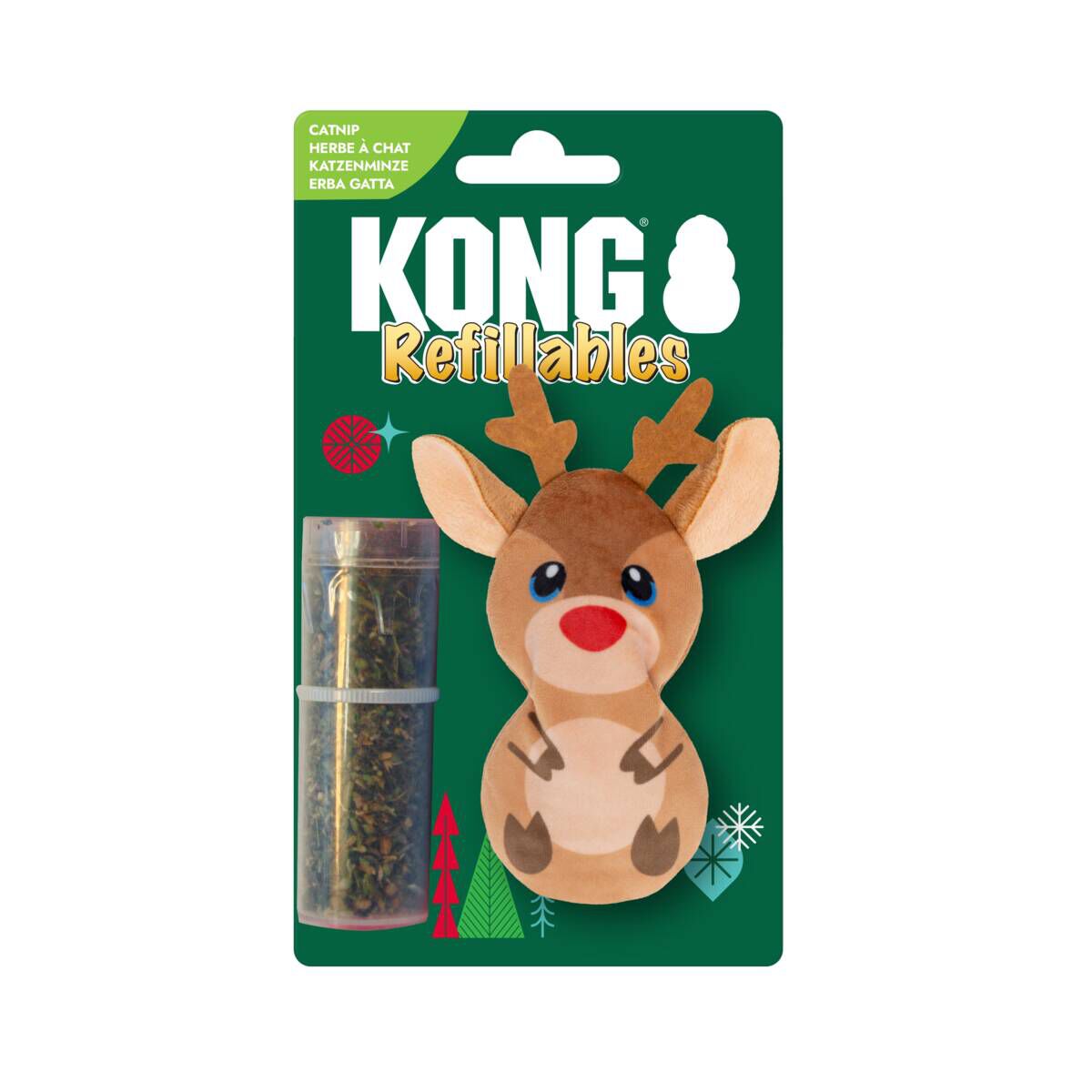 KONG Holiday26 Refillables Ren Kattleksak med Kattmynta 10 cm