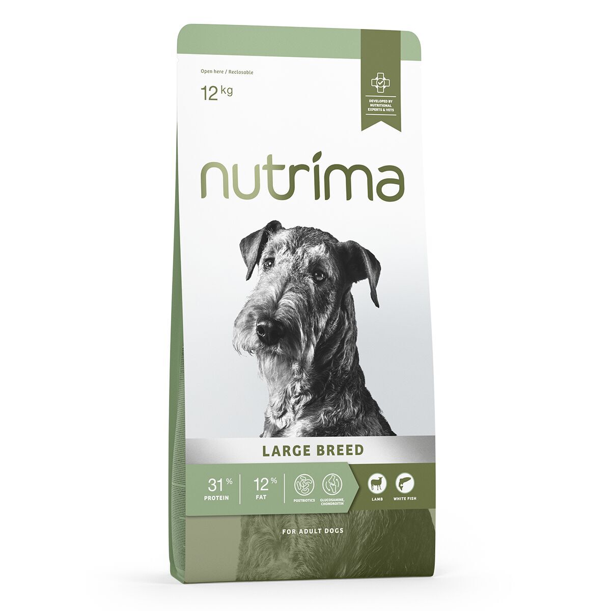 Nutrima Dog Adult Large Breed Lamb & White Fish Torrfoder till Hund 12 kg
