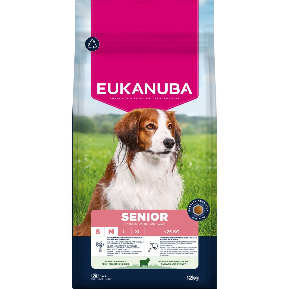Eukanuba Dog Senior Small & Medium Breed Lamb & Rice Torrfoder till Seniorhund