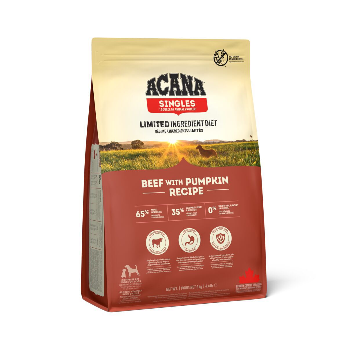 Acana Singles Dog Adult Grain Free Beef with Pumpkin Torrfoder till Hund