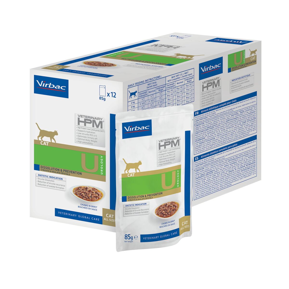 Virbac HPM Cat Wet Urology Dissolution & Prevention Veterinärfoder till Katt 12x85 g