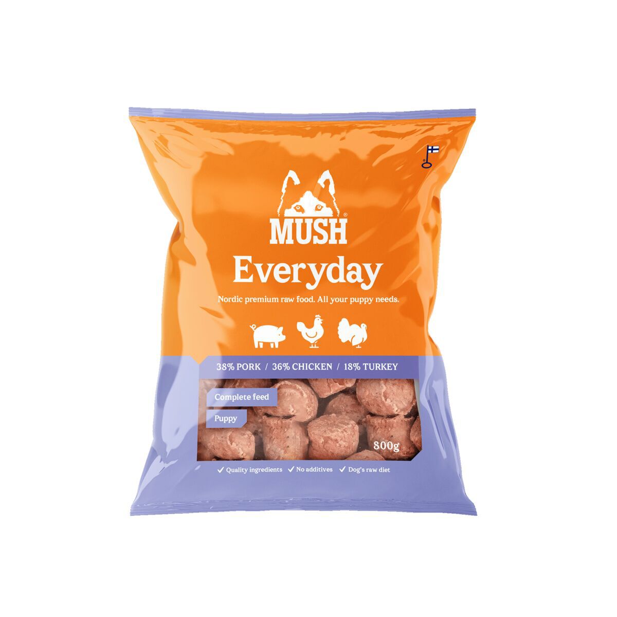 MUSH Everyday Lightpurple Pork-Chicken-Turkey Färskfoder till Valp