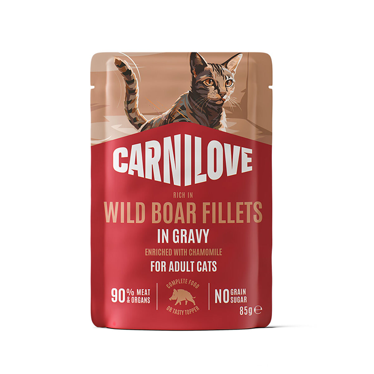 Carnilove Cat Pouch Gravy rich in Wild Boar enriched with Chamomile - 85 g