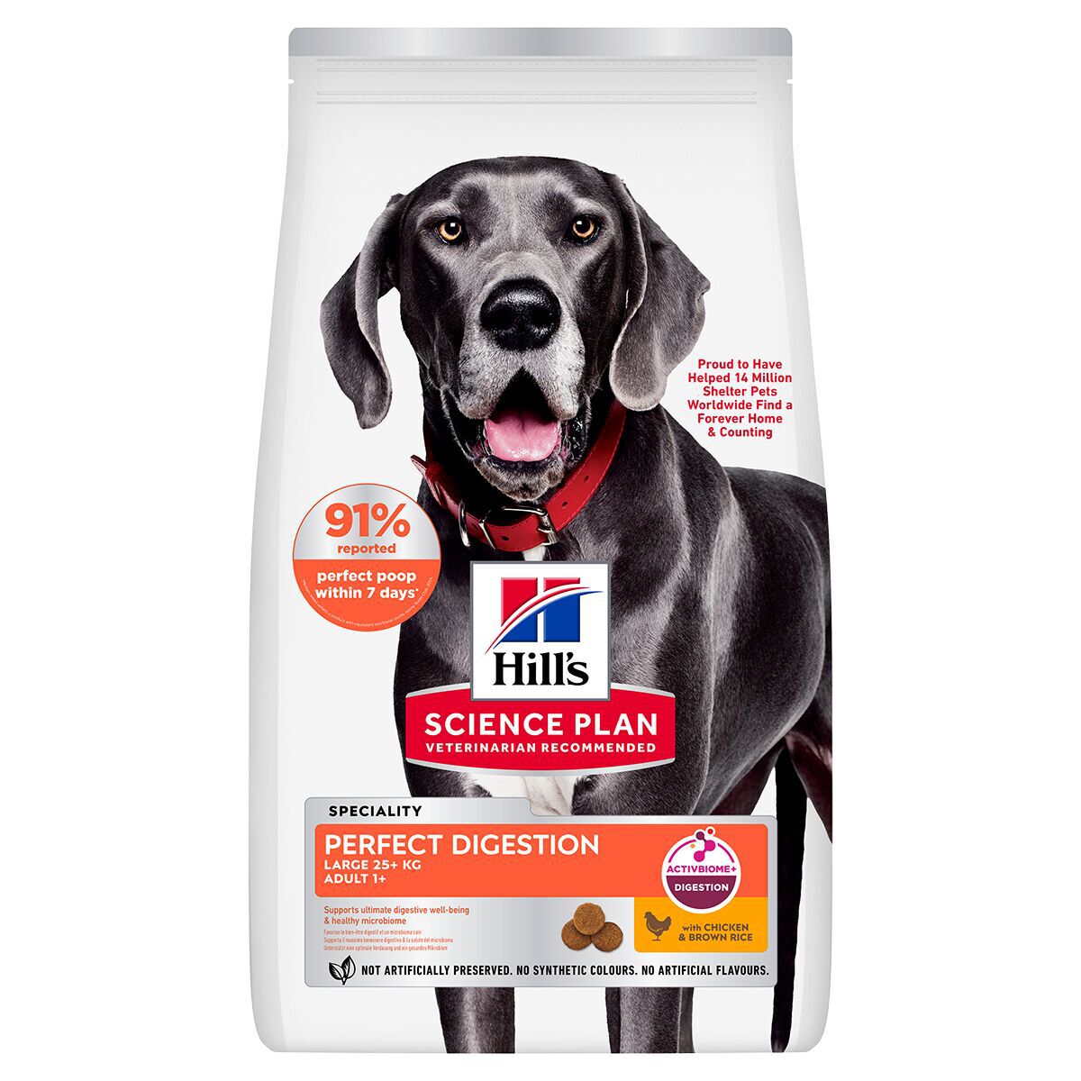 Hill's Science Plan Dog Adult 1+ Large Breed Perfect Digestion Chicken & Brown Rice 14 kg