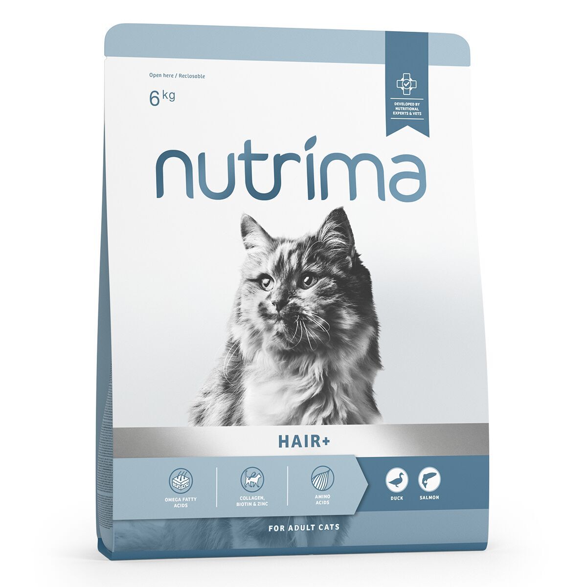 Nutrima Cat Adult Hair+ Duck & Salmon Torrfoder till Katt