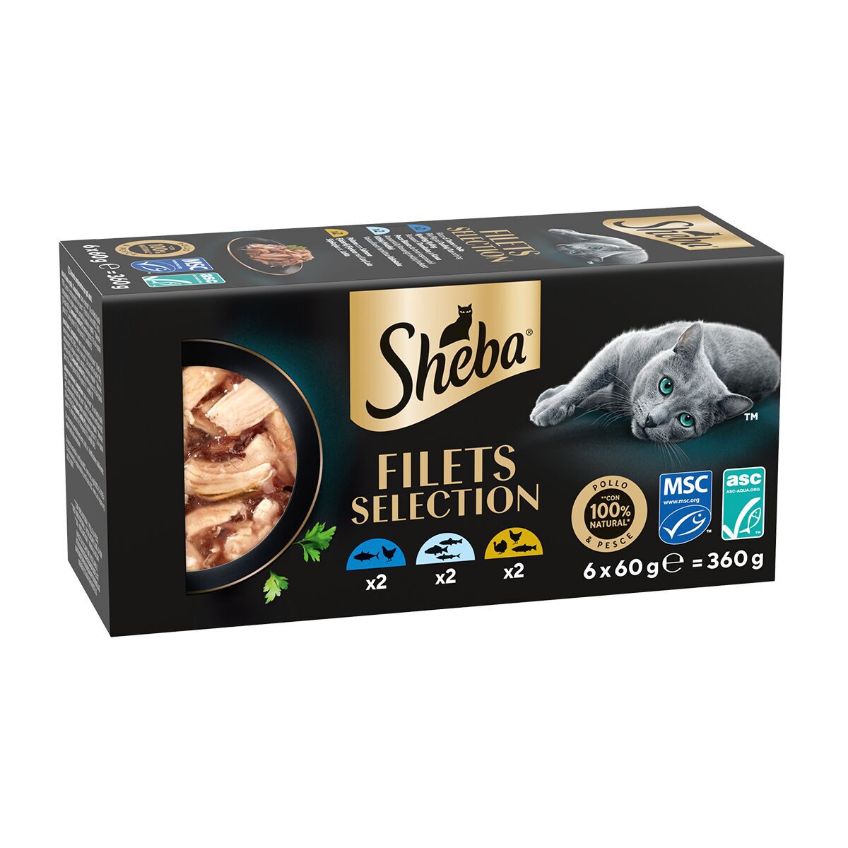 Sheba Filets Selection Våtfoder till Katt i Sås 6x60 g
