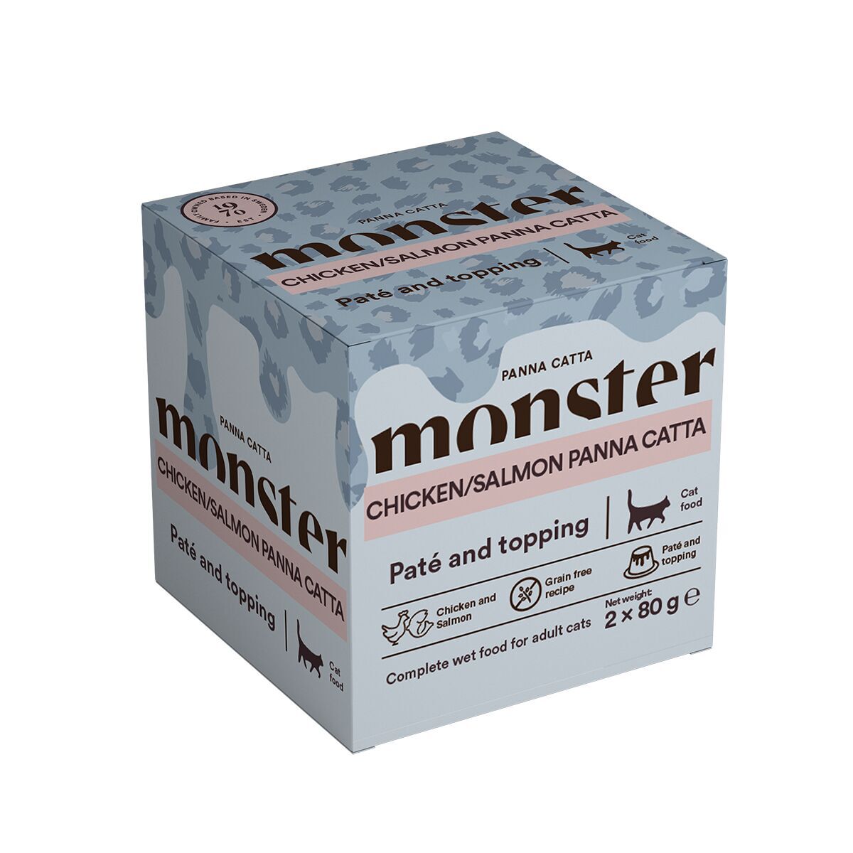 Monster Cat Adult Panna Catta Chicken/Salmon Våtfoder till Katt 2x80 g