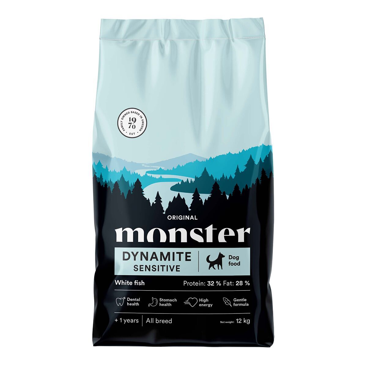 Monster Original Dog Adult Dynamite Sensitive White Fish Torrfoder till Hund