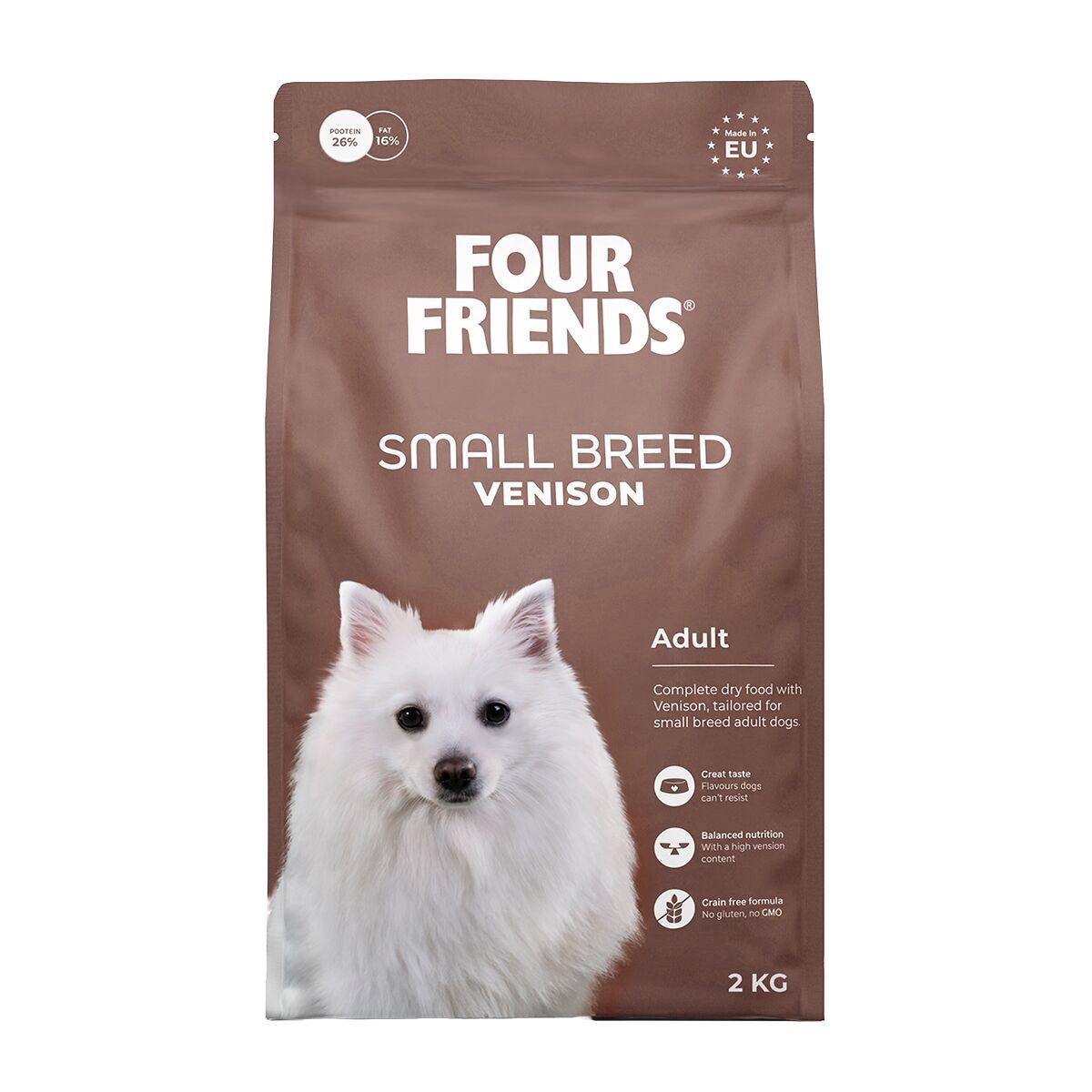 FourFriends Dog Small Breed Venison Torrfoder till Hund | Hund - Hundmat - Spannmålsfri hundmat | DogStyle