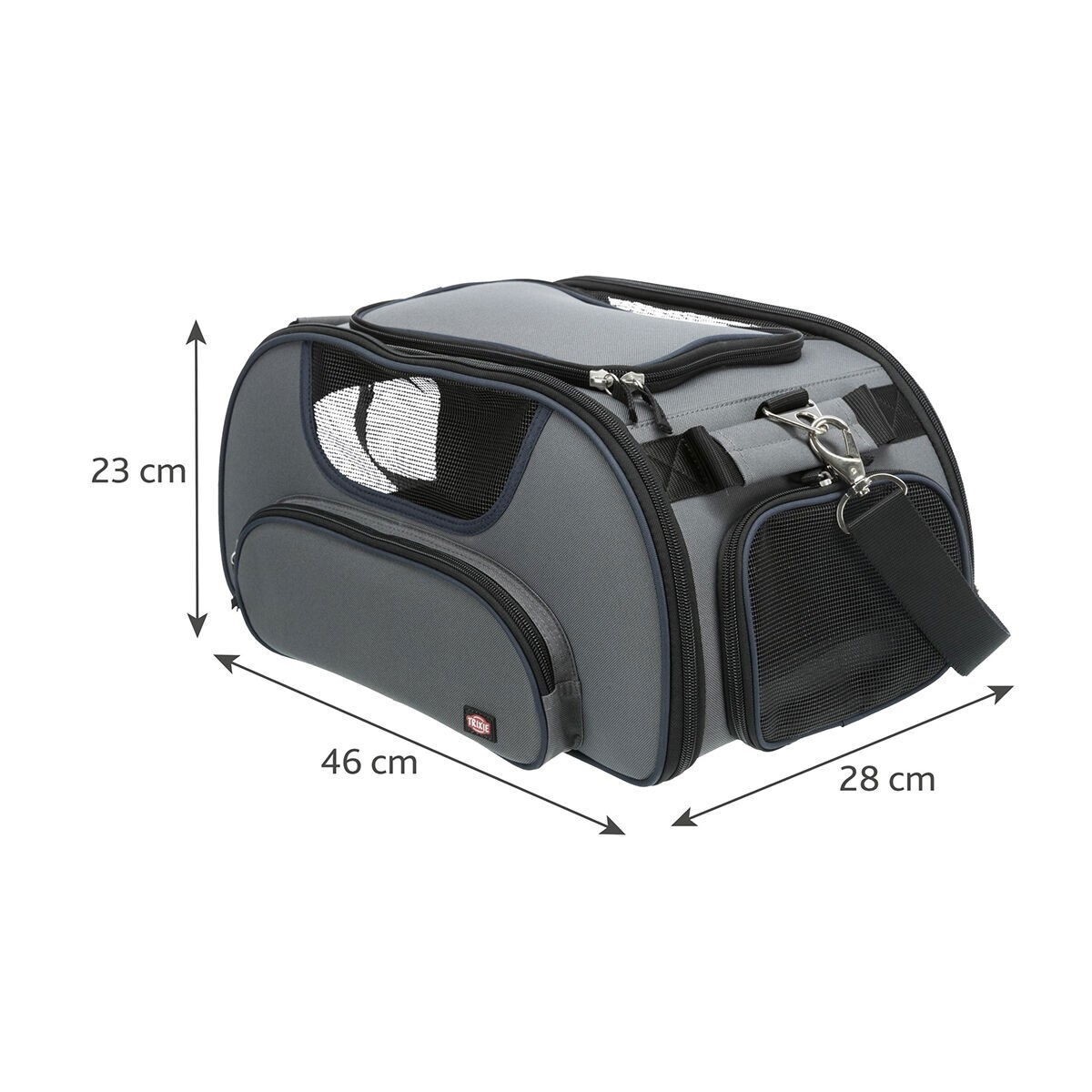 Trixie Wings airline carrier, grey/blue