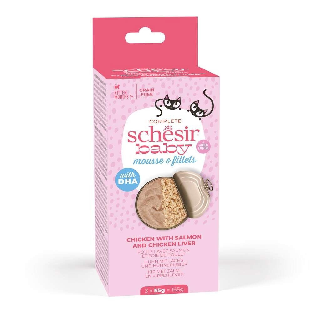 Schesir Baby Mousse & Shreds Chicken/Salmon