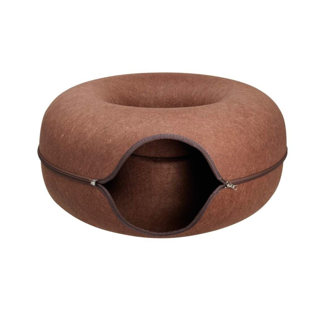 Little&Bigger Breakfast Club bagel felt bed w/zipper brown