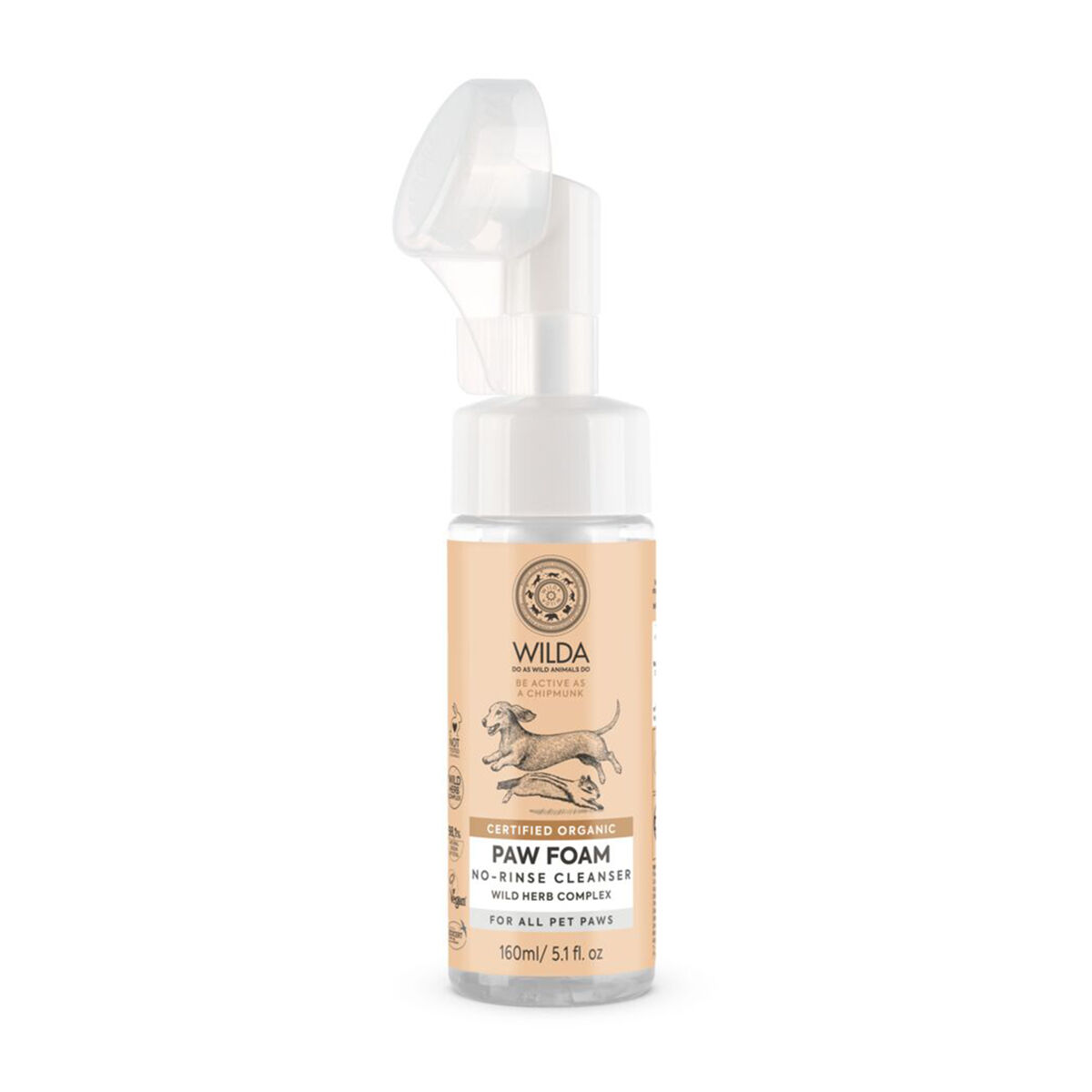 Wilda Paw Foam No-Rinse Cleanser Tassrengöring till Hund 160 ml - Skötsel