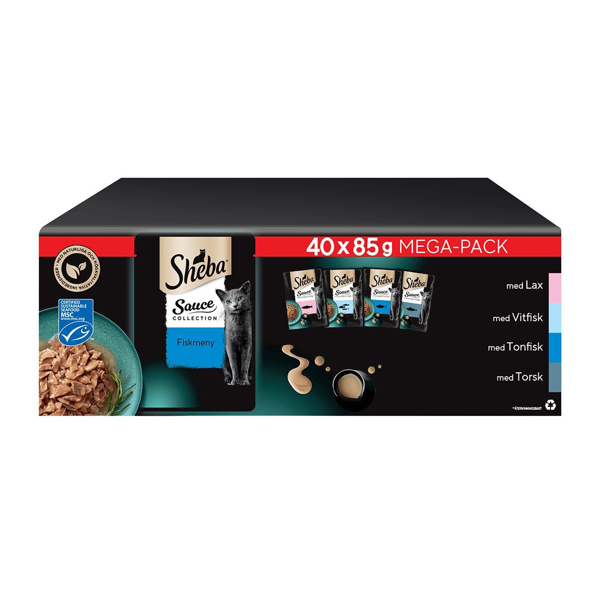 Sheba Sauce Collection Fiskmeny Våtfoder till Katt 40x85 g