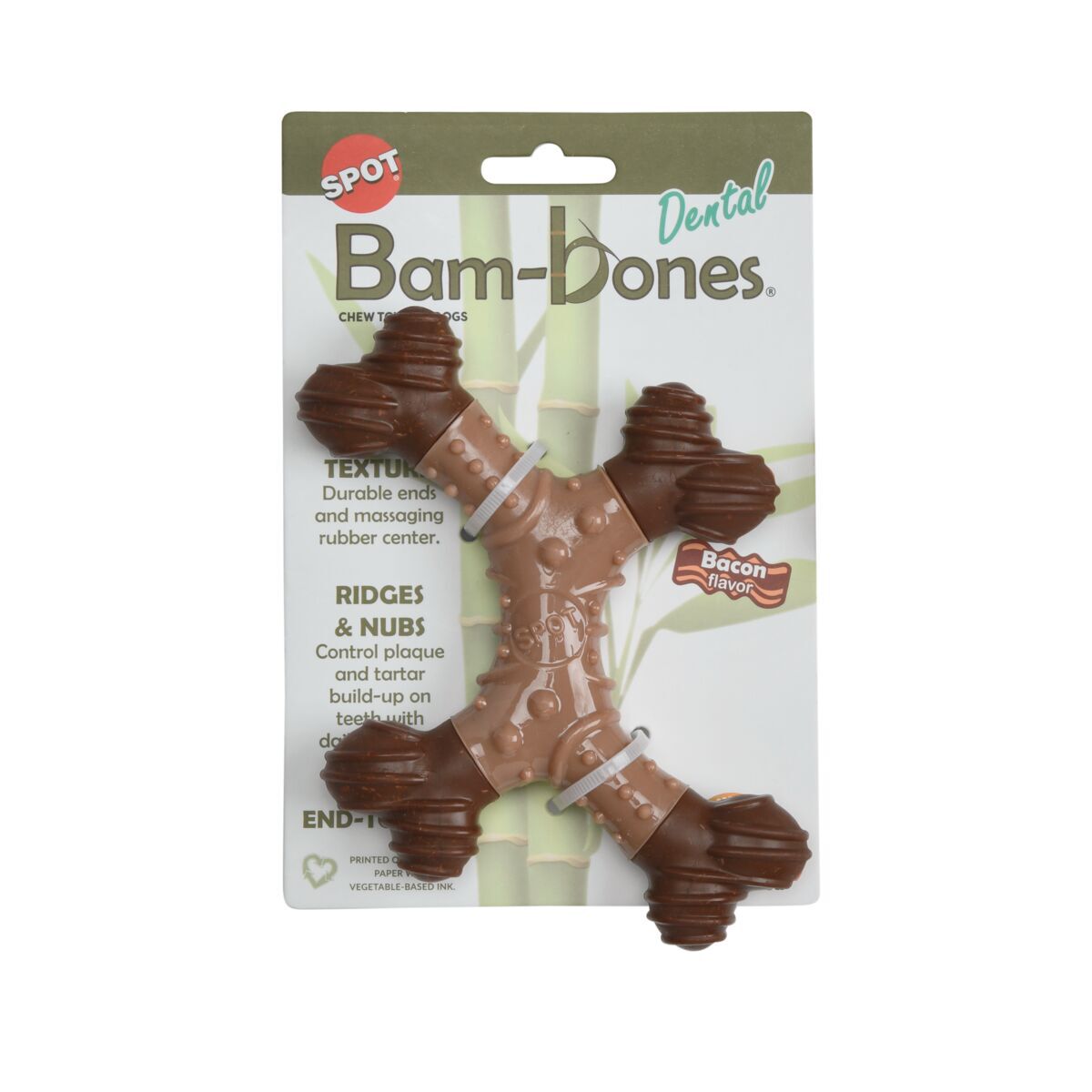 Bam-Bones Dental X-bone Bacon Tuggleksak till Hund 15 cm