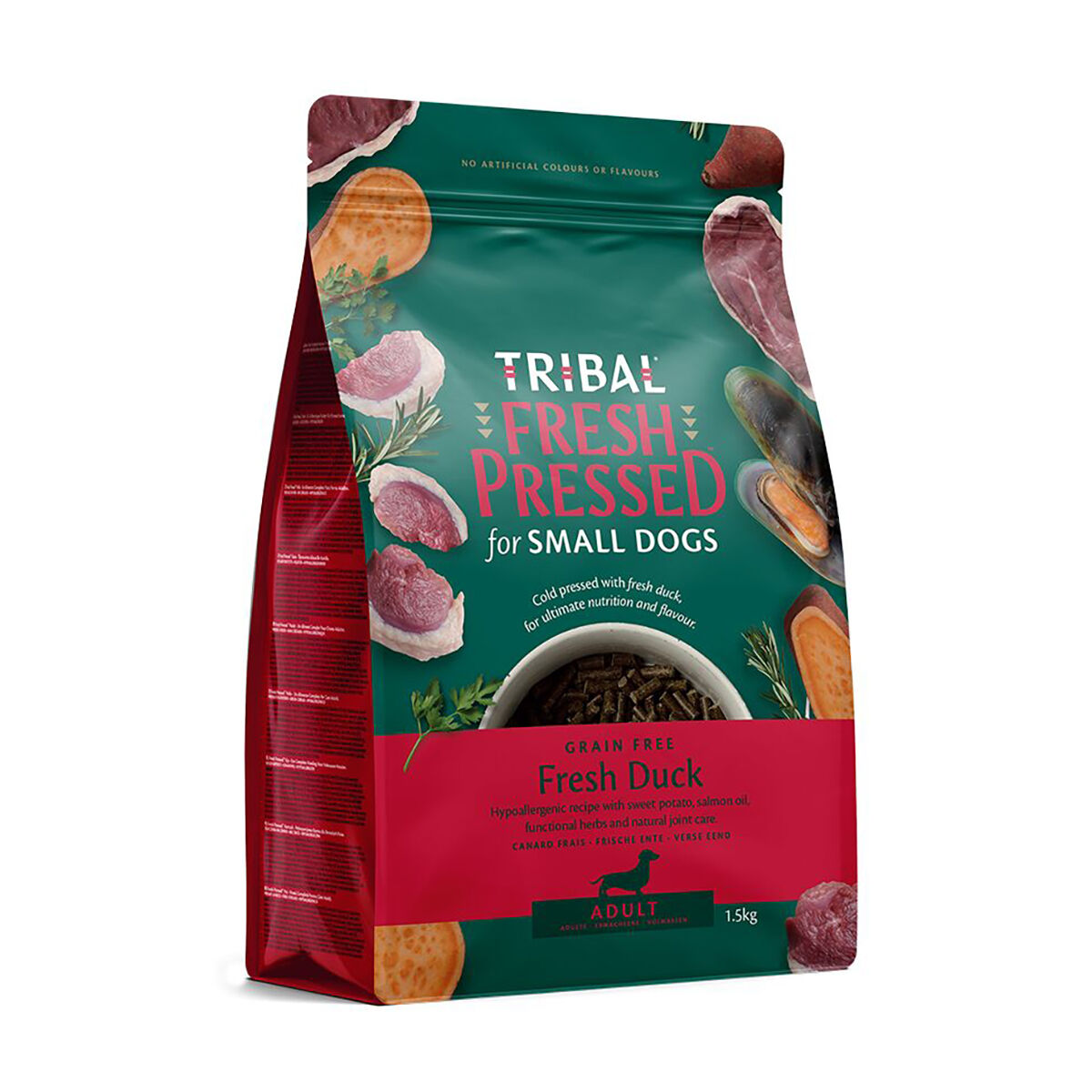 Tribal Fresh Pressed Dog Small Breed Adult Duck Torrfoder till Hund 1,5 kg