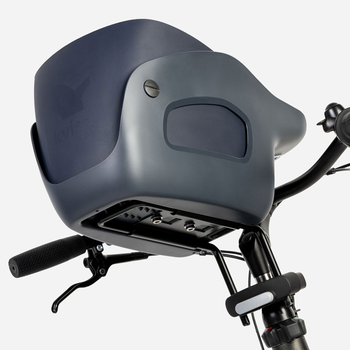 Kvisp bicycle basket with travel harness midnight grey