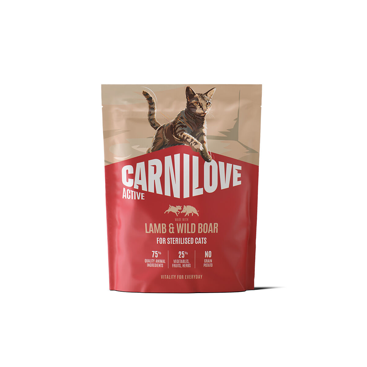 CARNILOVE ACTIVE cat dry made with lamb & wild boar for sterilised adult all breeds