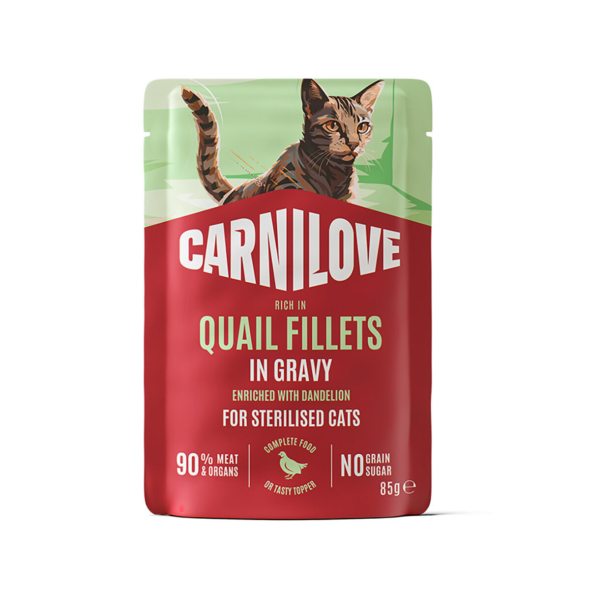 Carnilove Cat Pouch Gravy rich in Quail enriched with Dandelion for sterilised - 85 g