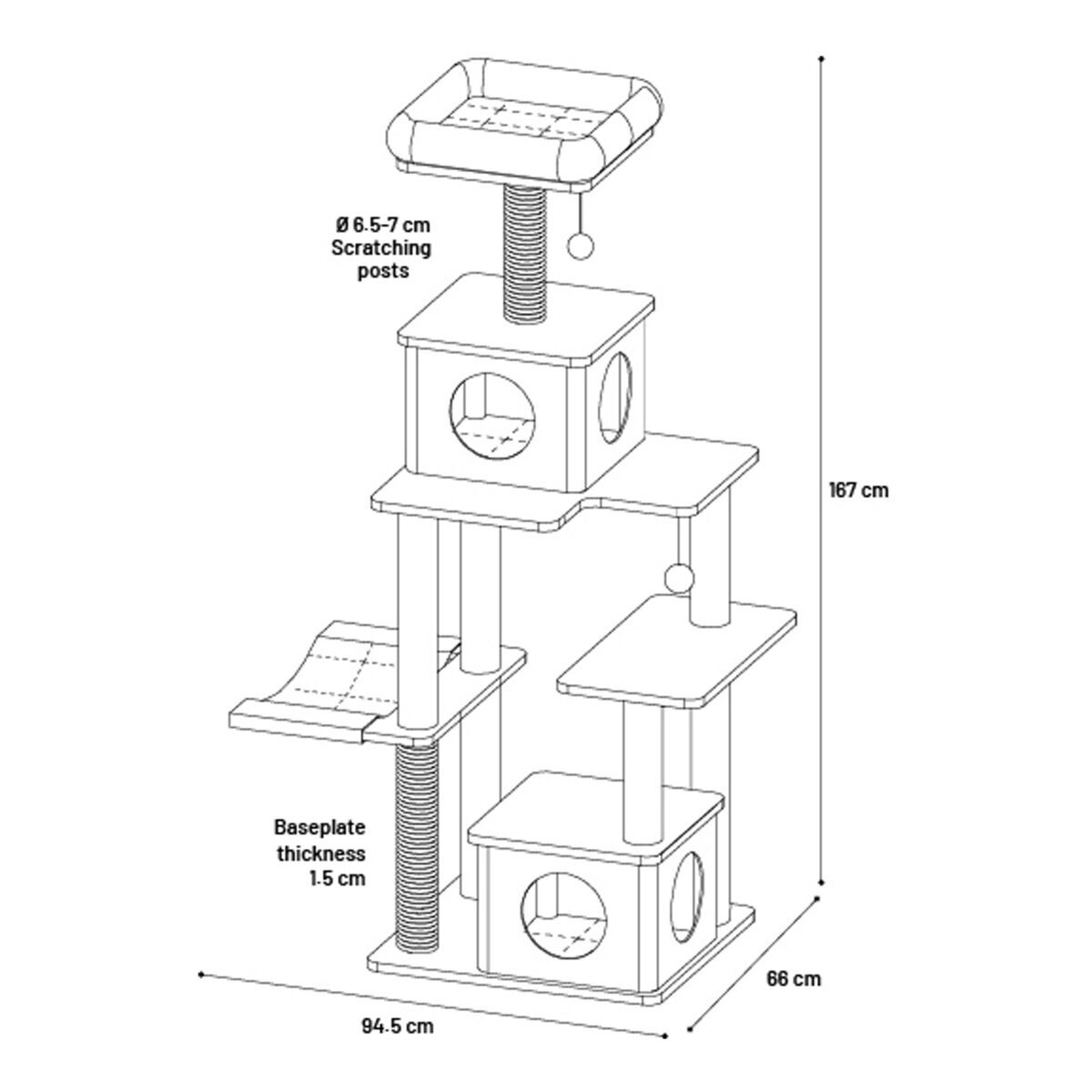 Flamingo Scratching tree Luisa Grey