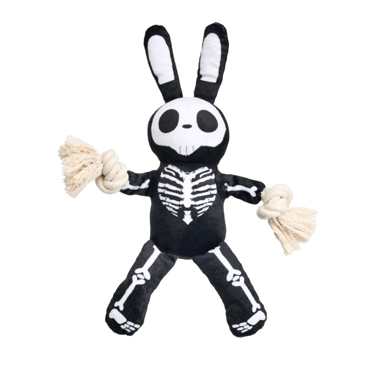 Little&Bigger Happy Halloween Skelett-Kanin med Rep Hundleksak 34 cm