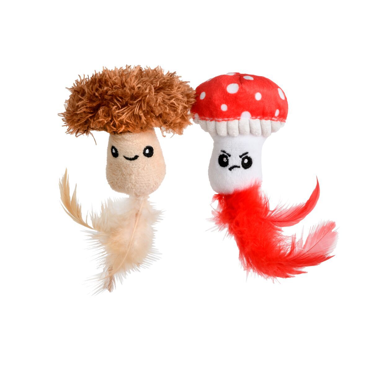 Little&Bigger Mushroom Love Flugsvamp & Skäggriska med Fjädrar 2-pack