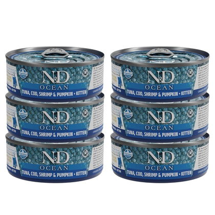 Farmina N&D Cat Ocean Tuna & Pumpkin Kitten 6x70 g