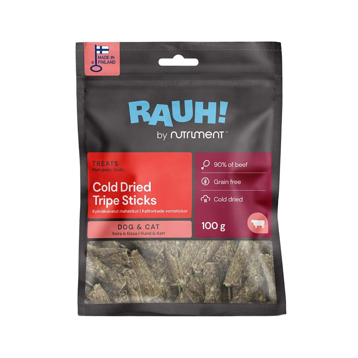 RAUH! Kalltorkade Vomstickor 100 g | Hund - Hundgodis - Torkat hundgodis | DogStyle