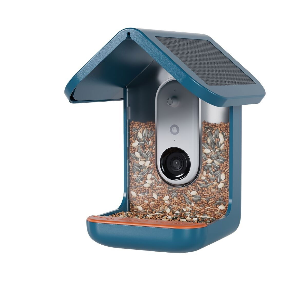 Birdbuddy Smart Bird Feeder with Solar Roof, blue