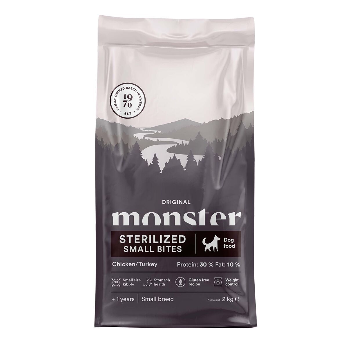Monster Original Dog Adult Sterilized Small Bites Chicken/Turkey Torrfoder till Hund
