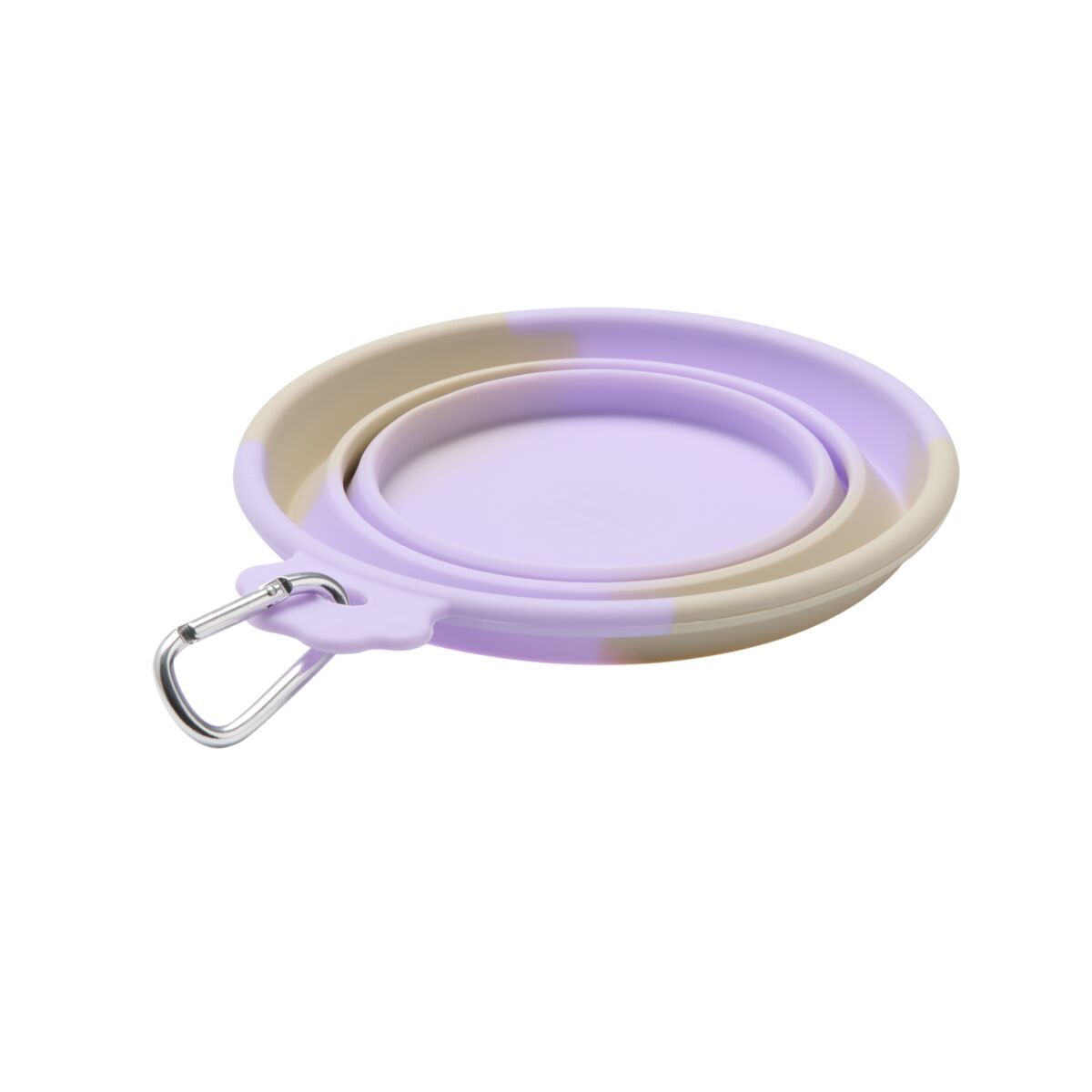 Little&Bigger Voyage collapsible silicone travel bowl lilac-beige