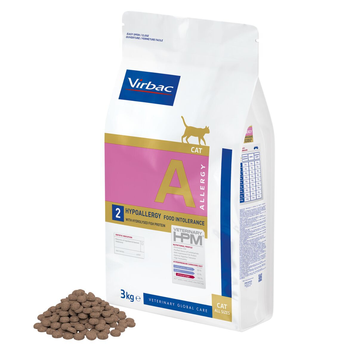 Vribac HPM Cat A2 Allergy Hypoallergy Salmon Veterinärfoder till Katt 3 kg