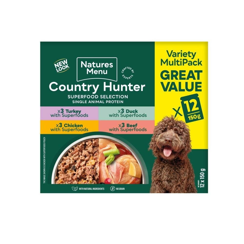 Natures:menu Country Hunter Dog Multipack 12 x 150 g