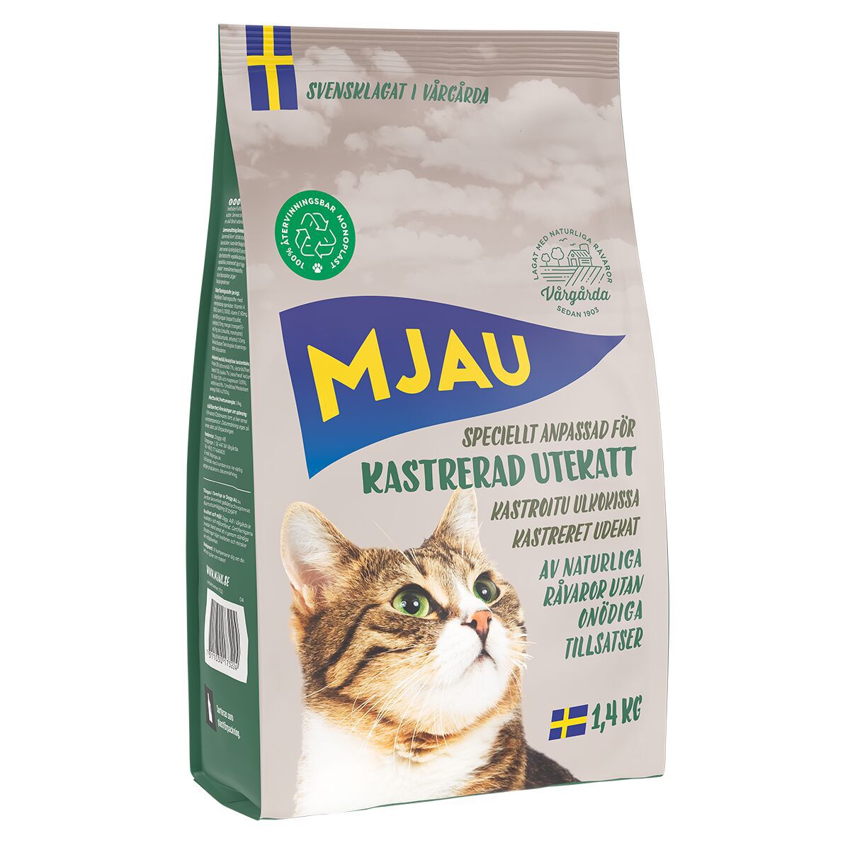 Mjau Kastrerad Utekatt Torrfoder till Katt
