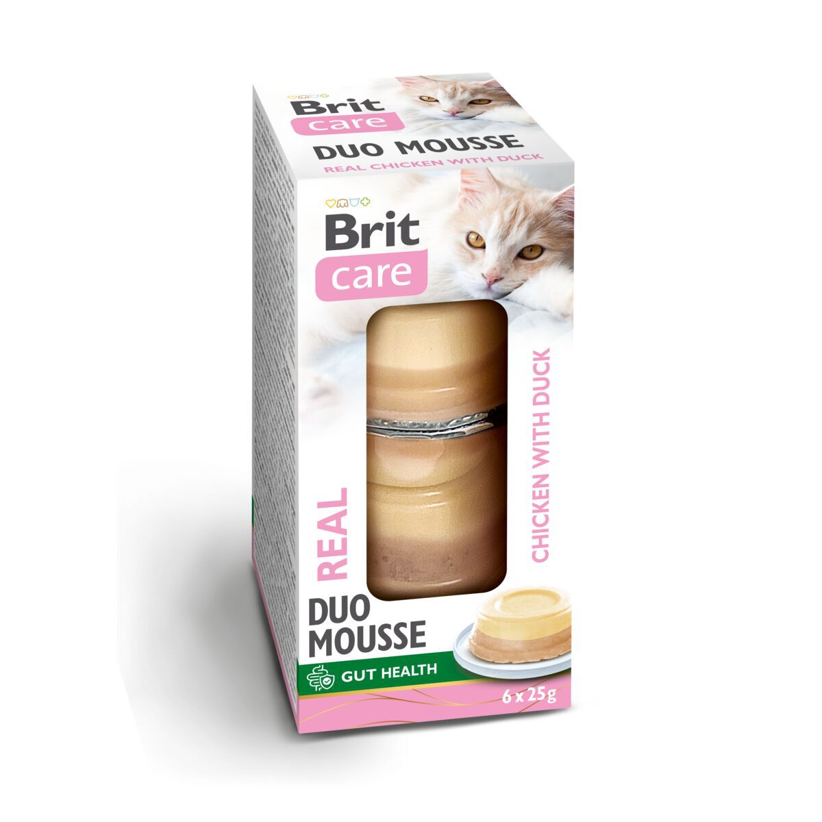 Brit Care Cat Double Layer Mousse Real Chicken with Duck Våtfoder till Katt 6x25 g