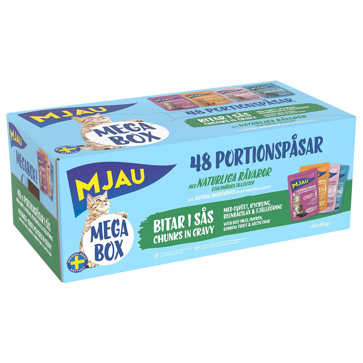 Mjau Megabox Kött o Fisk i sås 48x85g
