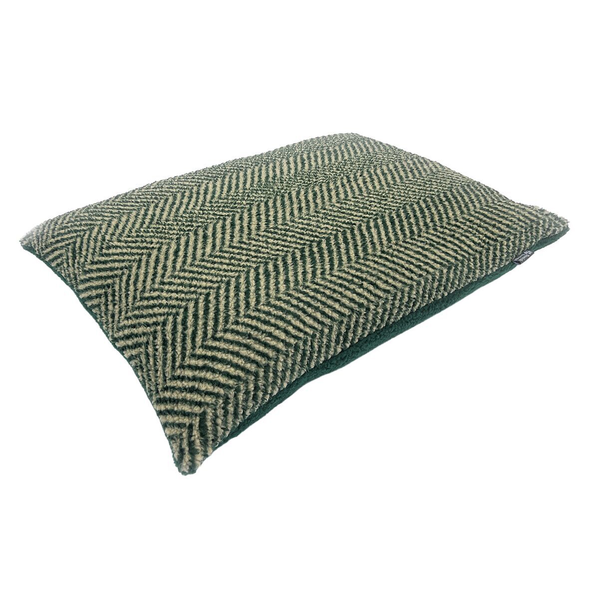 Dog bed Danish design Fleece Green Herringbone