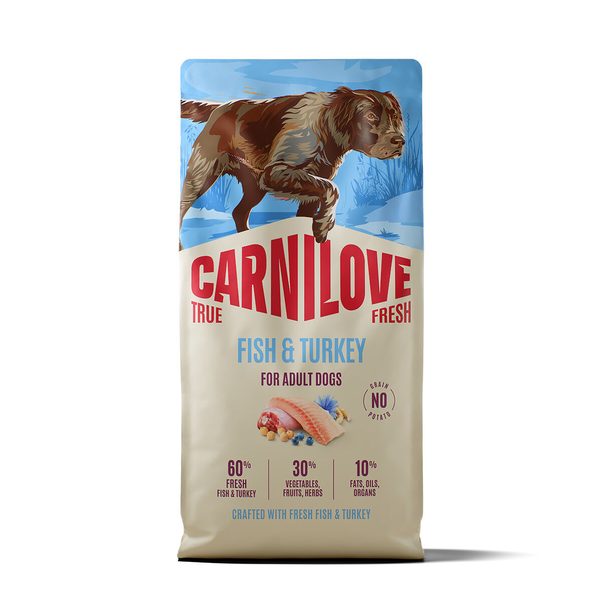 CARNILOVE TRUE FRESH dog dry fish & turkey for adult all breeds